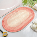 tapis bain arrondi rose