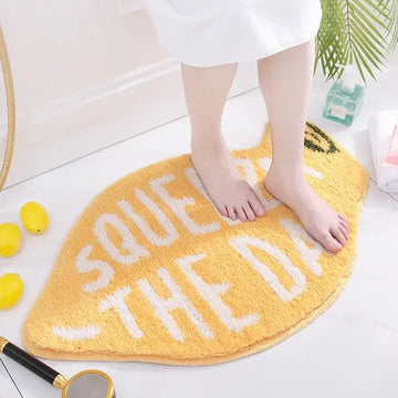 tapis de bain citron jaune