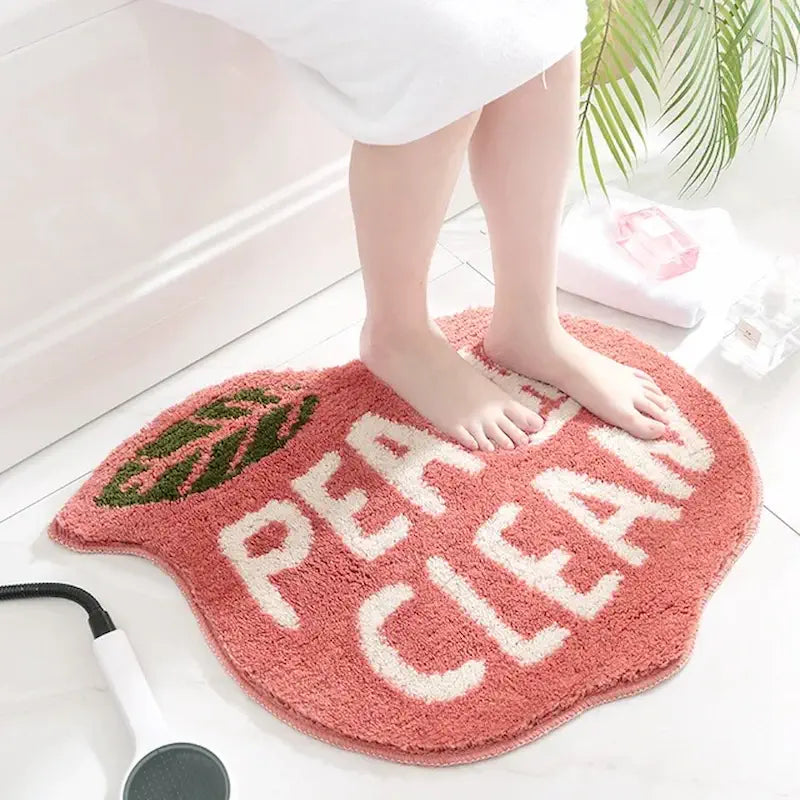 tapis de bain pêche rouge