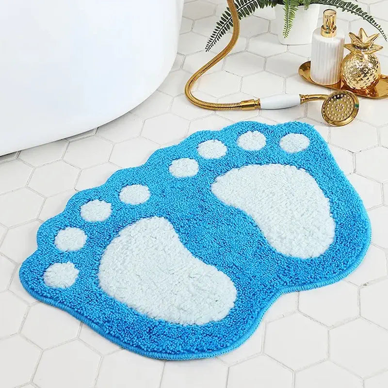 tapis de bain de pied bleu