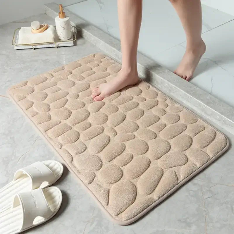 tapis de bain marron clair