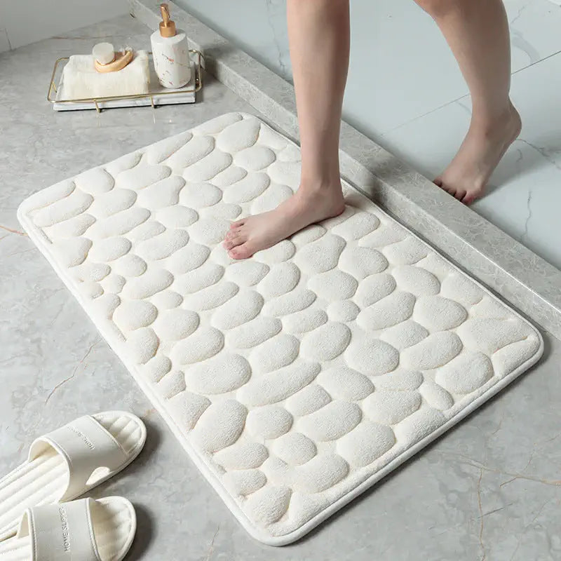 tapis salle de bain blanc