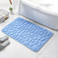 tapis salle de bain bleu